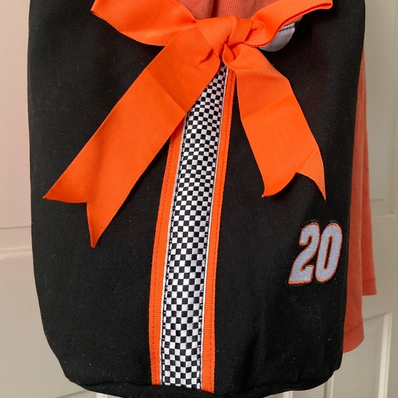 VINTAGE Race Ready Lady Nascar Tony Stewart 20 Bucket Bag w Orange Bow Bag - Picture 3 of 16